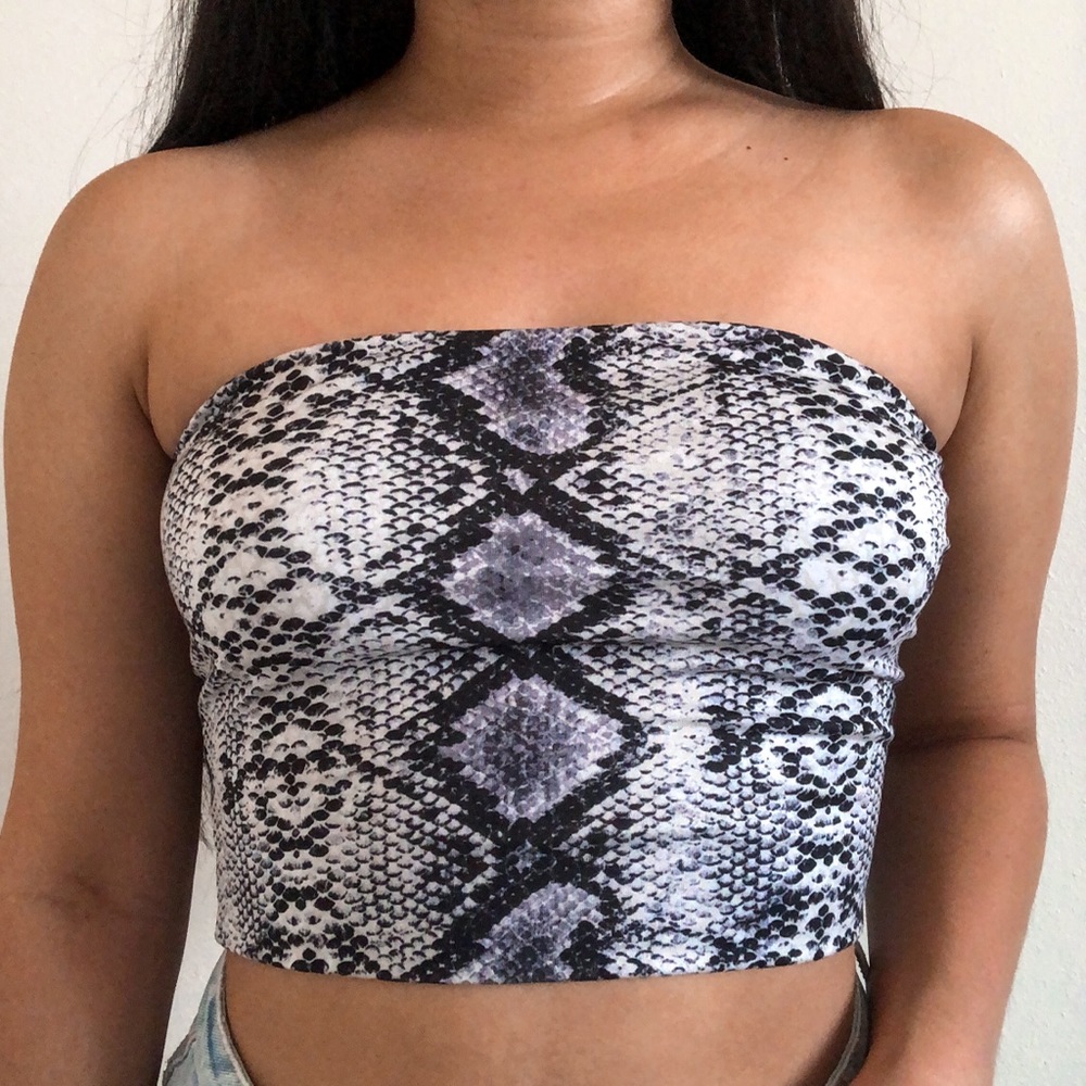 Snake Print Tube Top